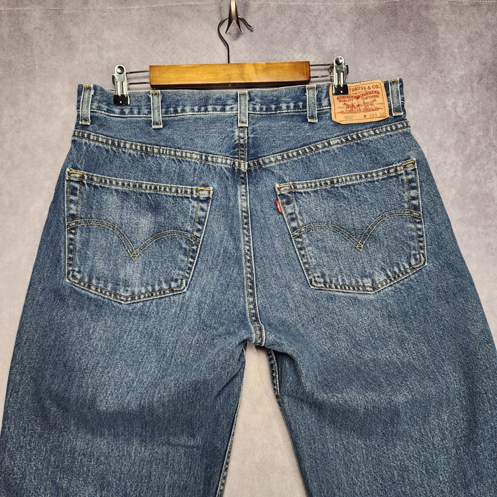 Vtg Levis 550 Relaxed Fit Jeans Mens 36 38x32 Blue Medium Wash Vintage Tapered